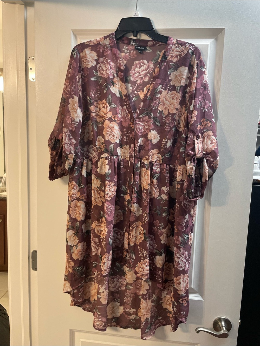 torrid Mauve Floral Long Sleeve tunic